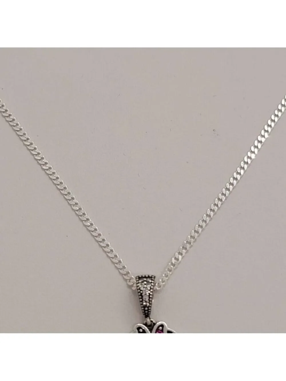 Brand New Sterling Silver 925 Minnie Mouse Earrings and Necklace set
